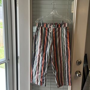 Keren Hart Women’s Pants Large Linen Blend Cropped